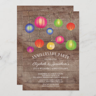 Summer Paper Lantern Jubileum Party Kaart