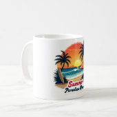 Summer Paradise Mode Retro Beach Mug Koffiemok (Voorkant links)