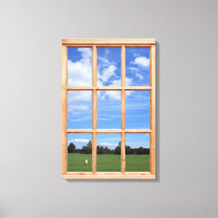 Summer Park 3D Effect Uitzicht Afbeelding Canvas Afdruk