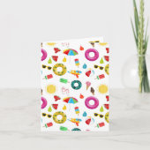 Summer Party Beach Pool Fun Pattern Kaart (Voorkant)