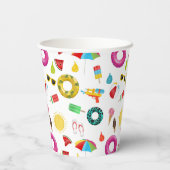 Summer Party Beach Pool Fun Pattern Papieren Bekers (Achterkant)