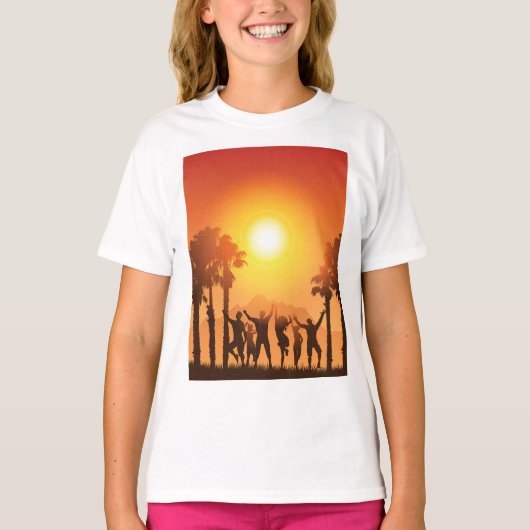 Summer Party Dancing Girls T-Shirt (Voorkant)