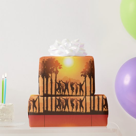 Summer Party Dancing Wrapping Paper Cadeaupapier