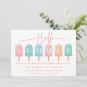 Summer Party End of School Year Celebration Party Kaart (Staand voorkant)