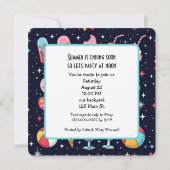 Summer Party Fun Graphics On Black Kaart (Achterkant)