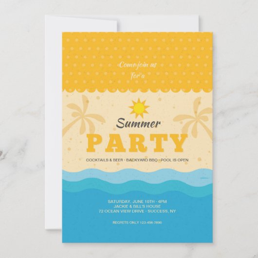 Summer Party Kaart (Voorkant)