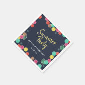 Summer Party Lampions Invitation Square Sticker Servet (Hoek)