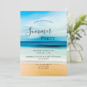 Summer party plage côtière mer invitation (Debout devant)