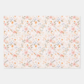 Summer Pastel Waterverf Flowers Inpakpapier Vel (Voorkant 3)