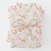 Summer Pastel Waterverf Flowers Inpakpapier Vel (In situ)