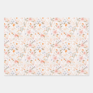 Summer Pastel Waterverf Flowers Inpakpapier Vel