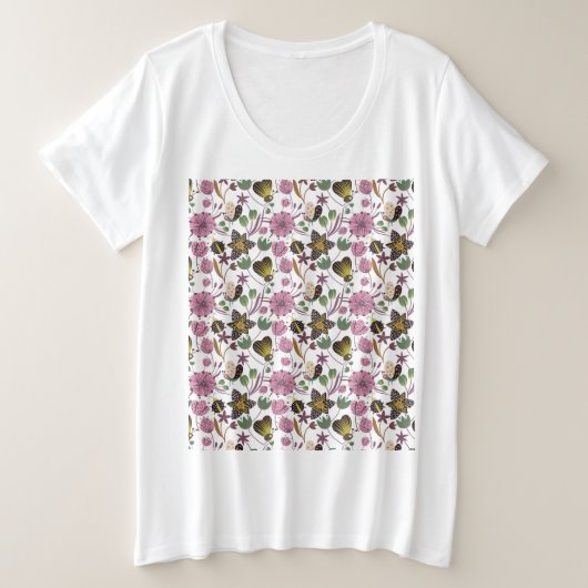 Summer Pattern Grote Maat T-shirt (Design voorkant)