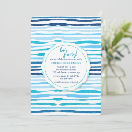 Summer Pattern Invitation Kaart (Staand voorkant)