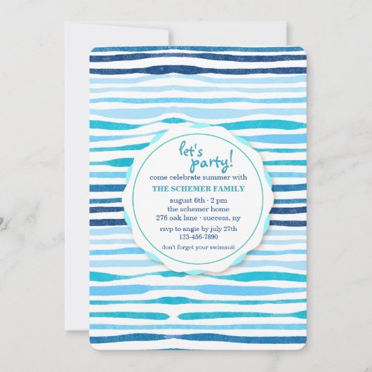 Summer Pattern Invitation Kaart (Voorkant)