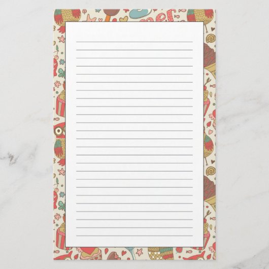 Summer Pattern met Ice Cream Briefpapier (Voorkant)