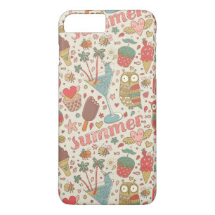 Summer Pattern met Ice Cream iPhone 8 Plus / 7 Plus Hoesje