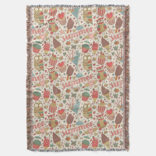 Summer Pattern met Ice Cream Deken (Voorkant Verticaal)