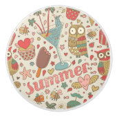 Summer Pattern met Ice Cream Keramische Knop (Voorkant)