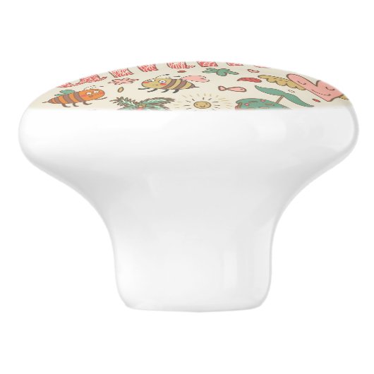 Summer Pattern met Ice Cream Keramische Knop (Zijkant)