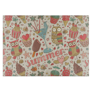 Summer Pattern met Ice Cream Snijplank