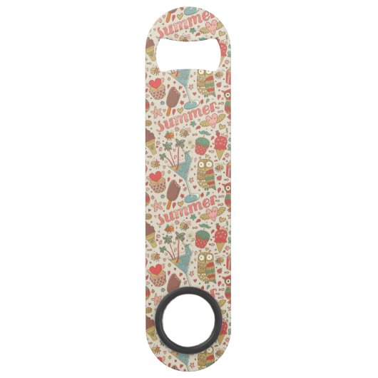 Summer Pattern met Ice Cream Speed Flessenopener (Voorkant)