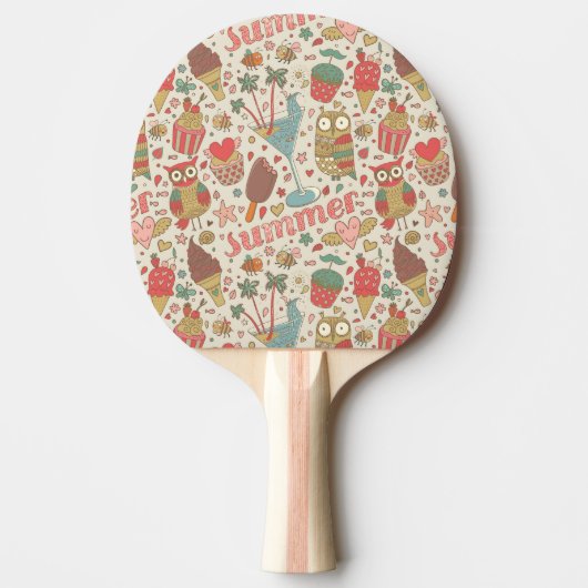 Summer Pattern met Ice Cream Tafeltennisbatje (Voorkant)