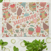 Summer Pattern met Ice Cream Theedoek (Gevouwen)