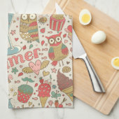 Summer Pattern met Ice Cream Theedoek (Quarter Fold)