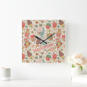 Summer Pattern met Ice Cream Vierkante Klok (Huis)