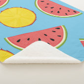 Summer pattern with pineapple and watermelonart,ba sherpa deken (3/4)