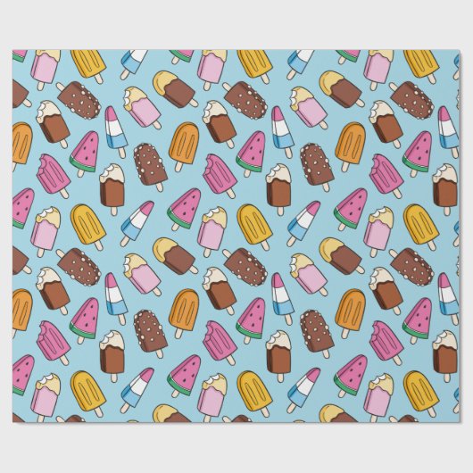 Summer Pattern Wrapping Paper Cadeaupapier (Vlak)