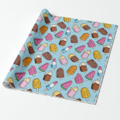 Summer Pattern Wrapping Paper Cadeaupapier (Uitgerold)
