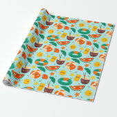 Summer Pattern Wrapping Paper Cadeaupapier (Uitgerold)