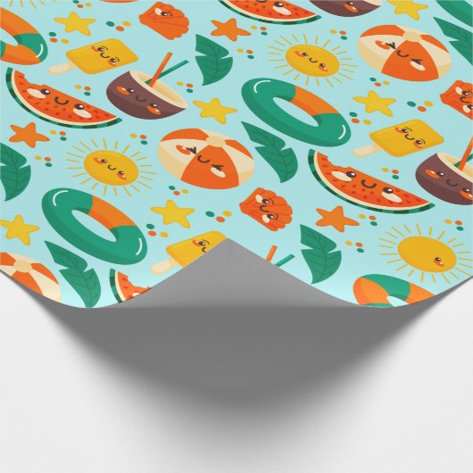 Summer Pattern Wrapping Paper Cadeaupapier (Hoek)