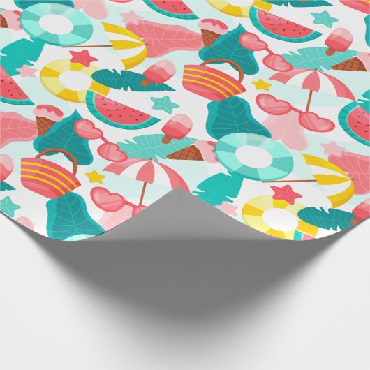 Summer Pattern Wrapping Paper Cadeaupapier (Hoek)