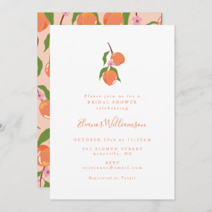Summer Peach Fruit Boho Vrijgezellenfeest Kaart