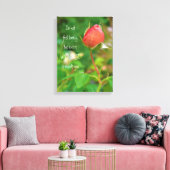 Summer Peach Roos Bud Rumi Quote Canvas Afdruk (Insitu (Woonkamer))