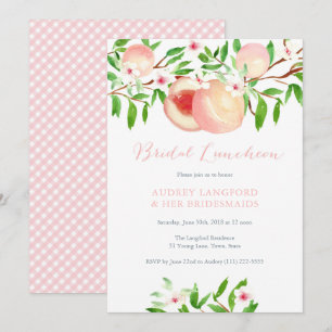 Summer Peaches Bridal Luncheon cards Kaart