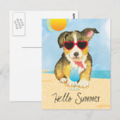 Summer Pembroke Welsh Corgi Briefkaart (Voorkant / Achterkant)