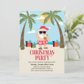 Summer Père Noël Christmas Party Invitation (Debout devant)