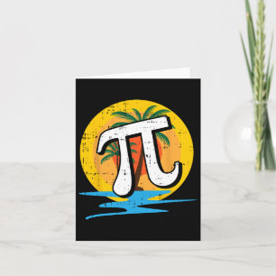 Summer Pi Day Retro Beach Wiskunde Symbols leraar  Kaart