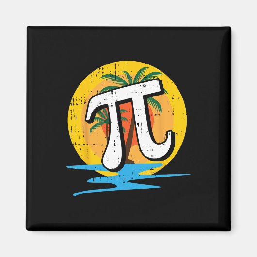 Summer Pi Day Retro Beach Wiskunde Symbols leraar  Magneet (Voorkant)