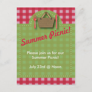 Summer Picnic Gingham Briefkaart
