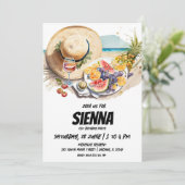 Summer Picnic met stranduitnodiging voor uitzicht Kaart (Staand voorkant)