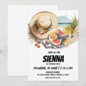 Summer Picnic met stranduitnodiging voor uitzicht Kaart (Voorkant / Achterkant)