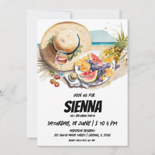 Summer Picnic met stranduitnodiging voor uitzicht Kaart