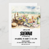 Summer Picnic met stranduitnodiging voor uitzicht Kaart (Voorkant / Achterkant)