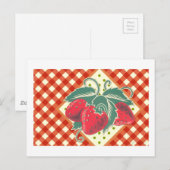 Summer Picnic Red White gebarsten Briefkaart (Voorkant / Achterkant)