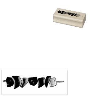 Summer Picnic Shish Kebab Vegetable Skewer Stamp Rubberstempel