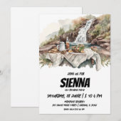 Summer Picnic waterfall uitzicht Invitation Kaart (Voorkant / Achterkant)